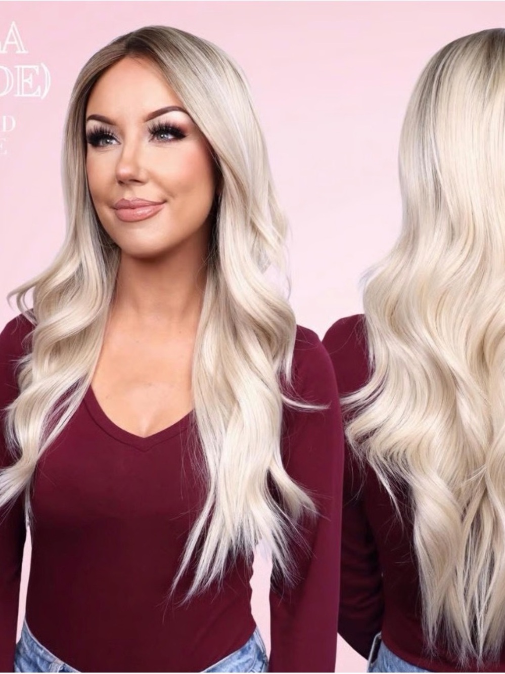 Long Wavy Platinum Blonde Women's Wig with Natural Shine